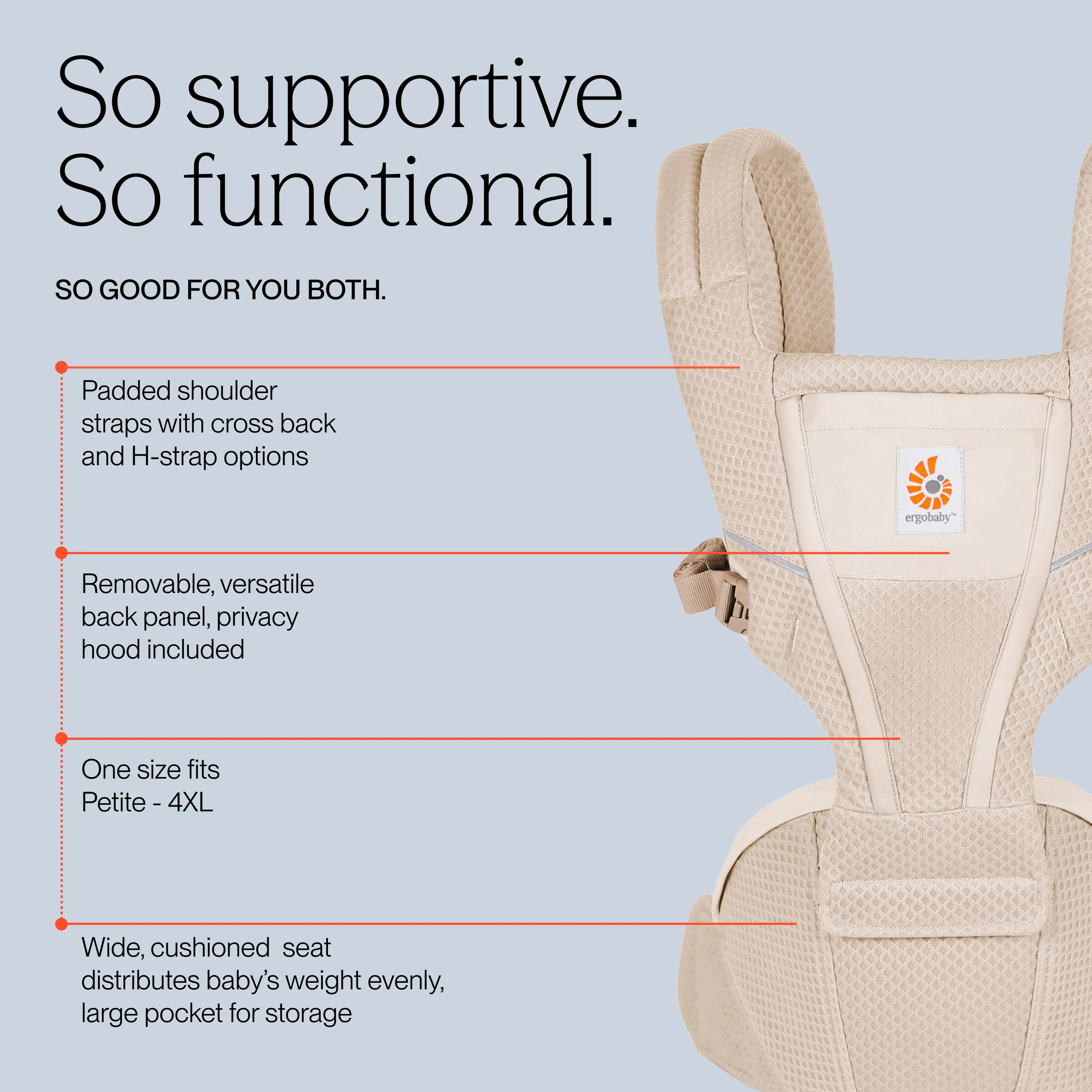 Alta Hip Seat Baby Carrier - Natural Beige - Image 7