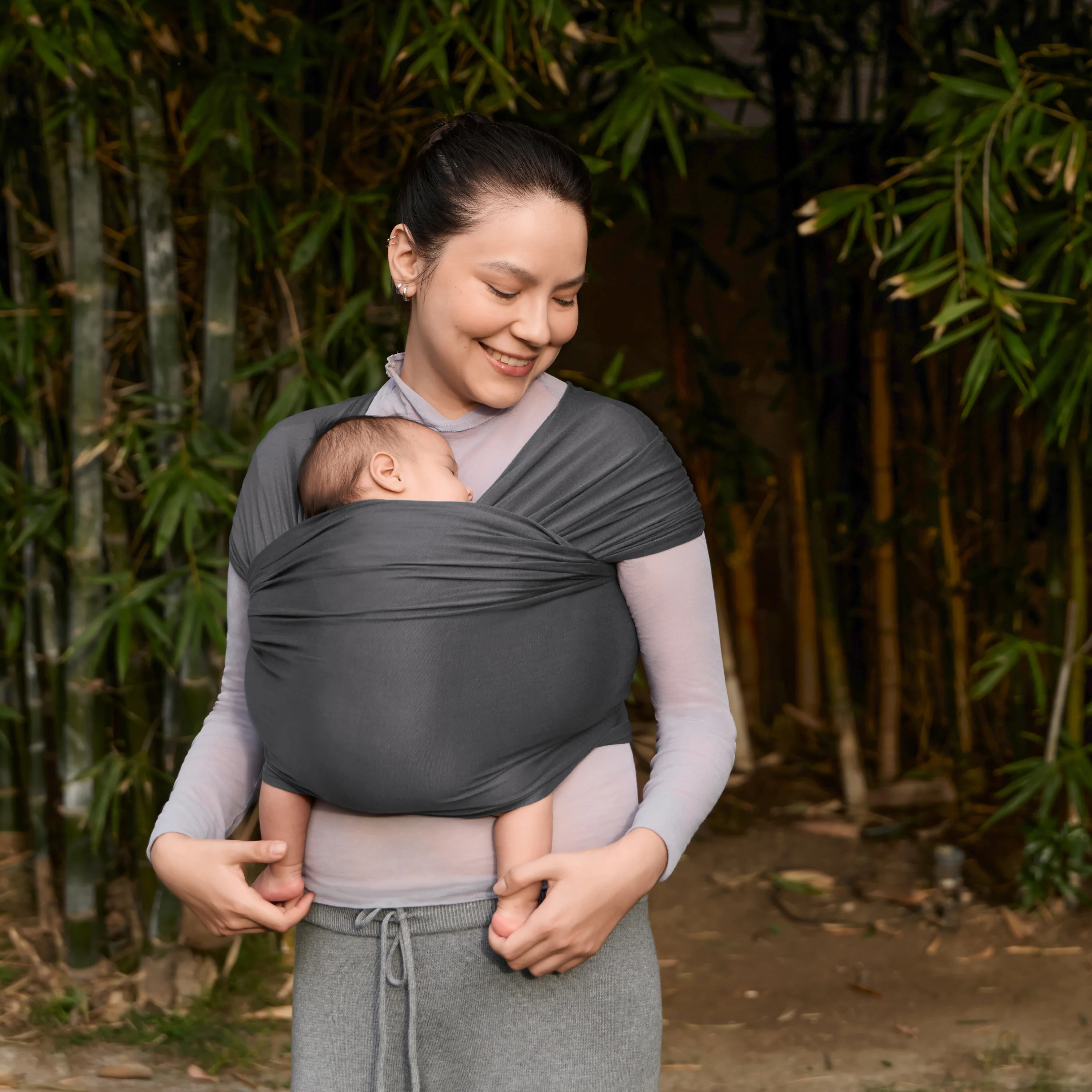 Aura Wrap Sustainable Knit - Soft Black - Image 3