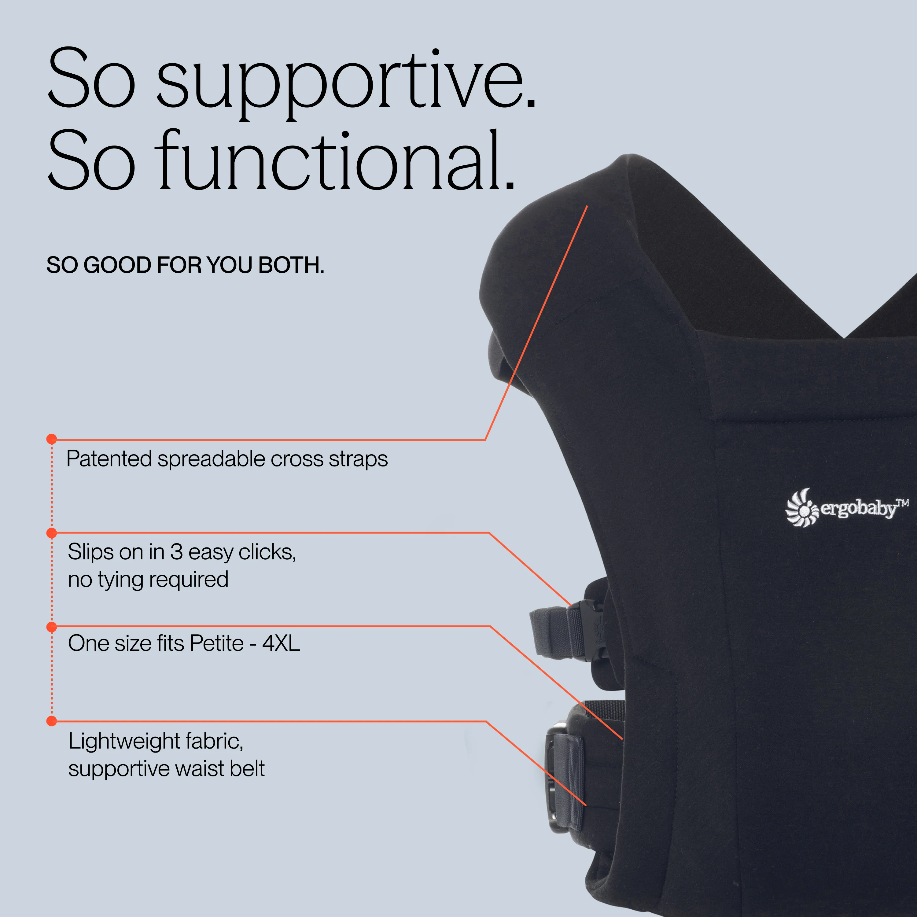 Embrace Baby Carrier - Pure Black - Image 8