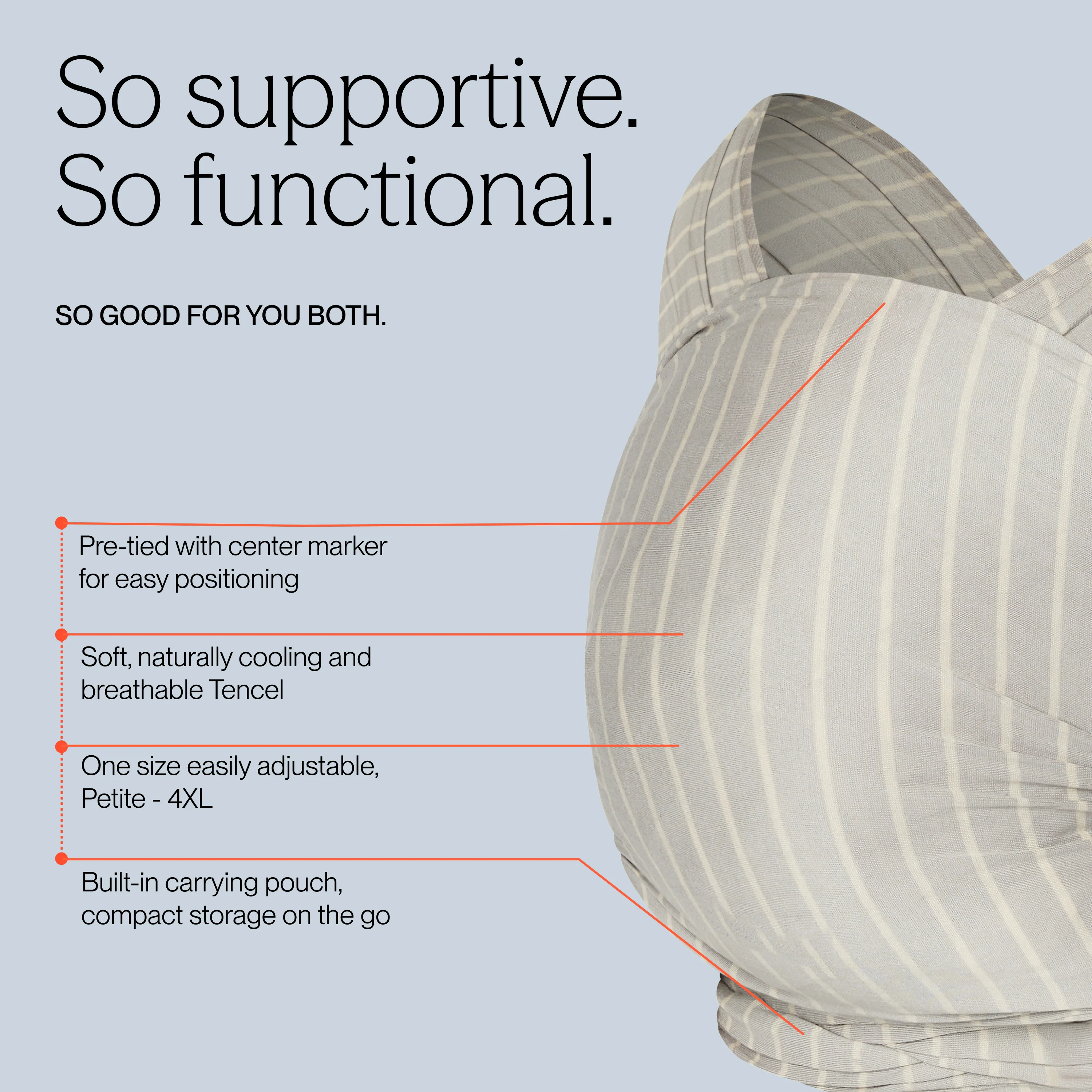Aura Wrap Sustainable Knit - Grey Stripes - Image 7