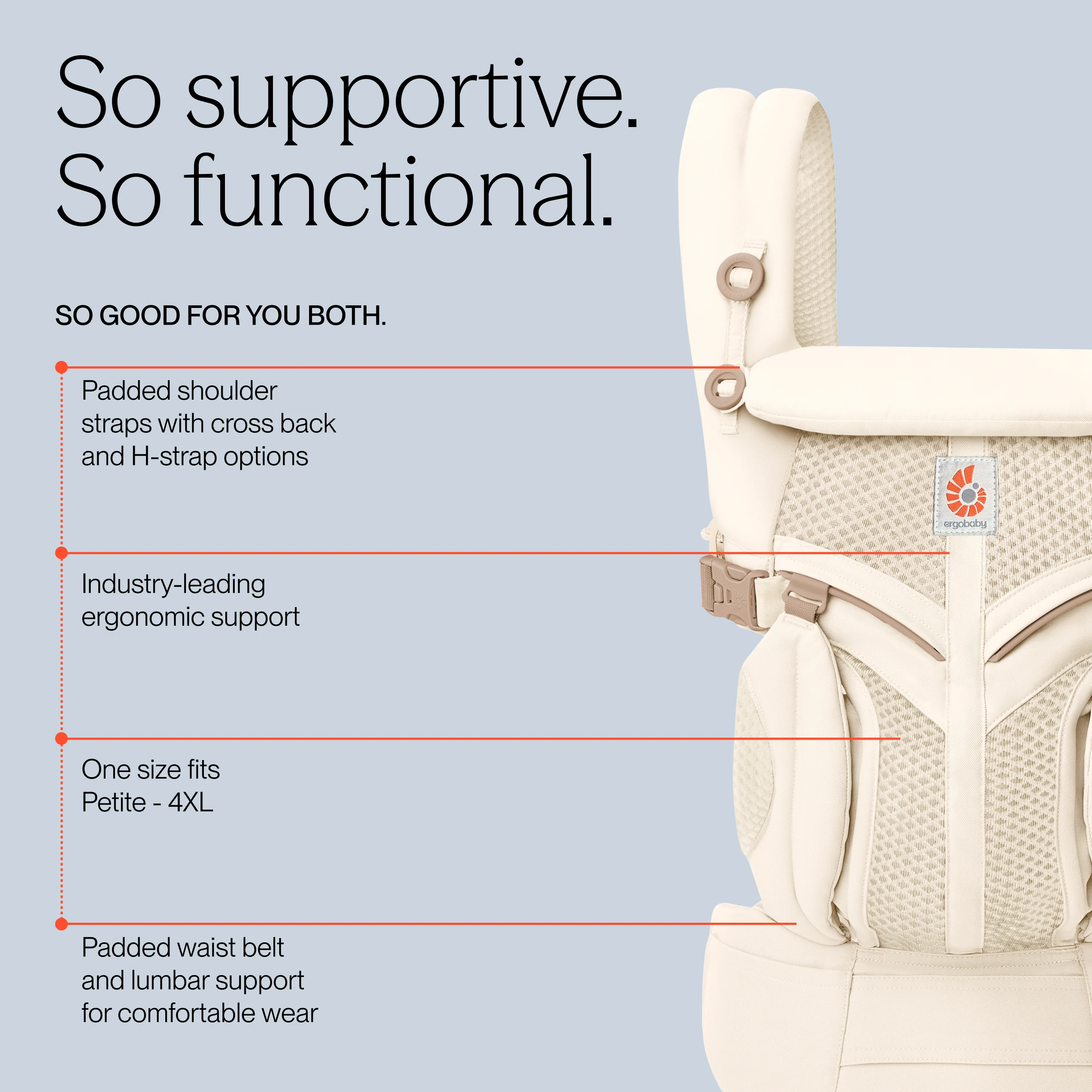 Omni Classic Mesh Baby Carrier - Luminous Ivory - Image 7