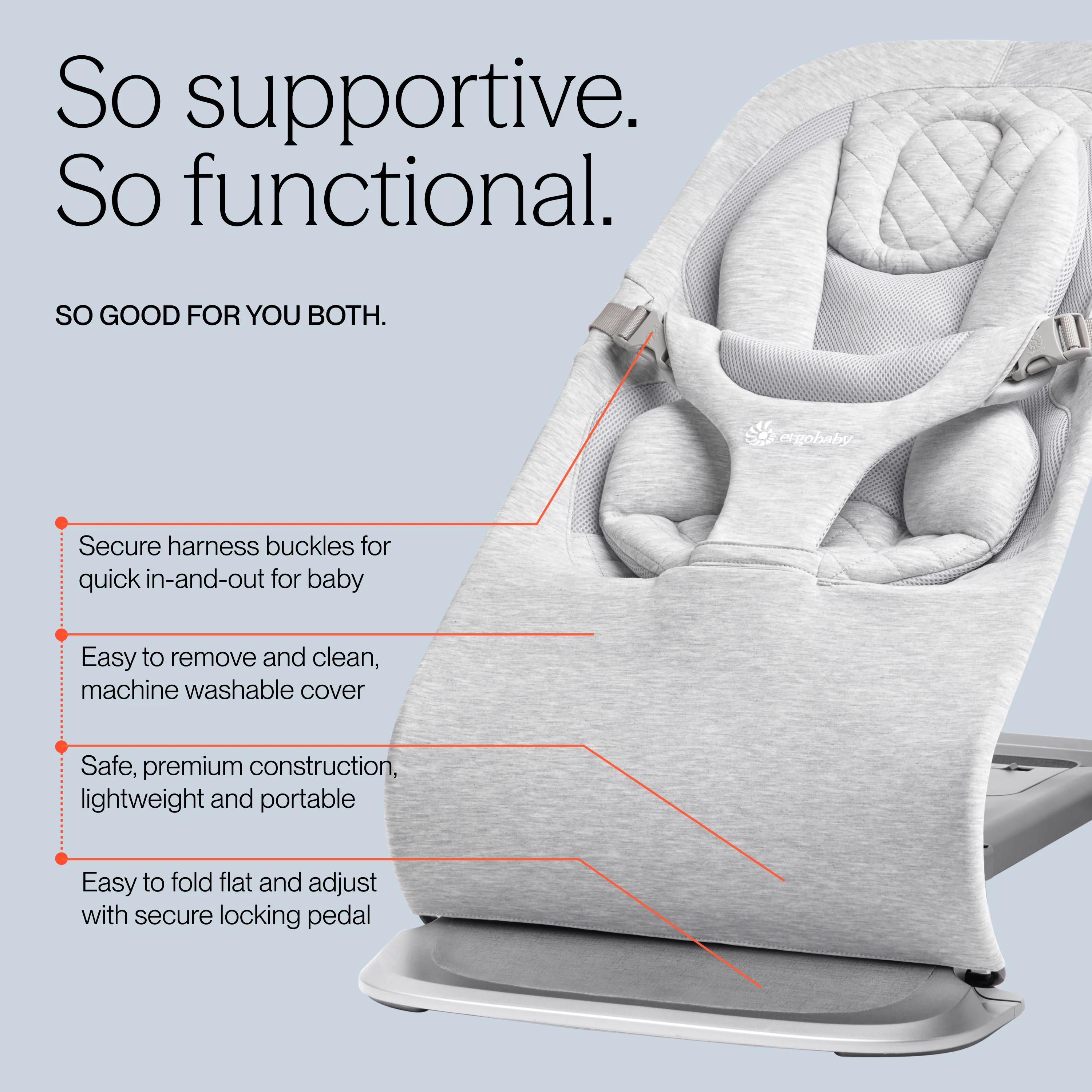 Evolve 3 in 1 Bouncer - Light Grey - Image 5