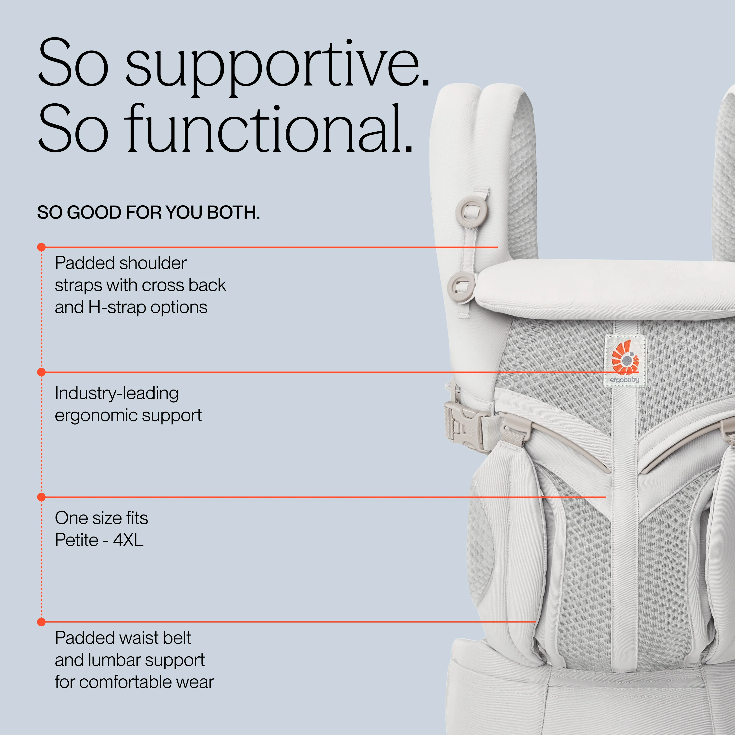 Omni Classic Mesh Baby Carrier - Pearl Grey - Image 7