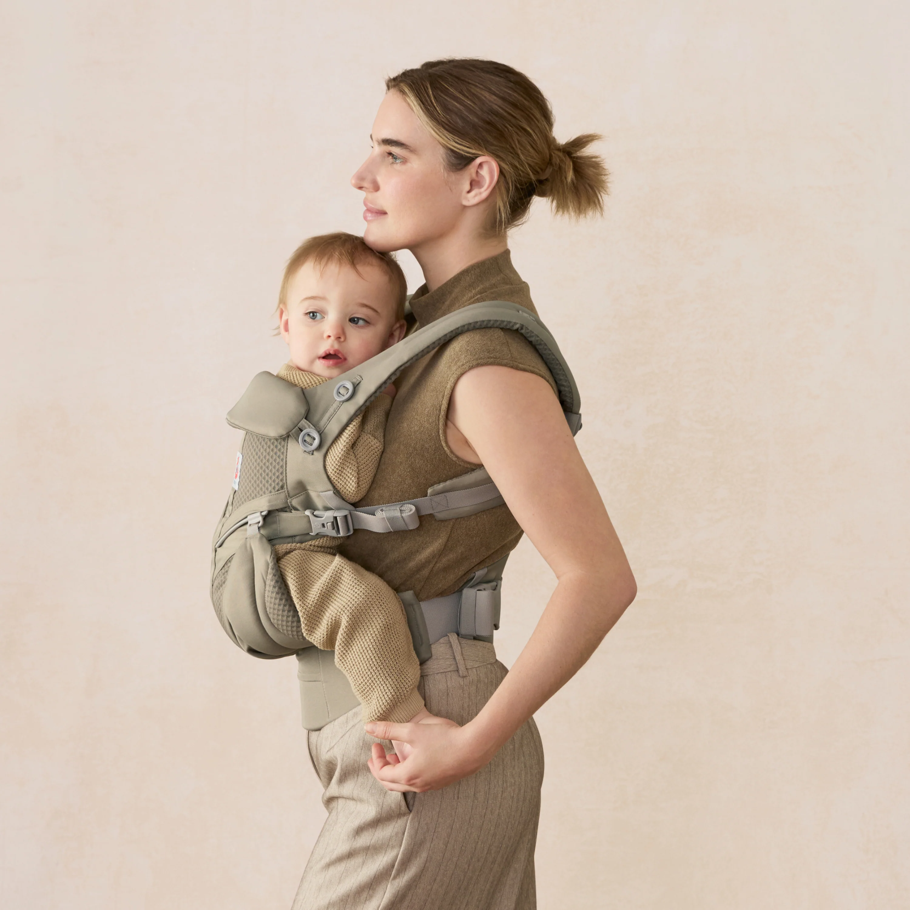 Omni Classic Mesh Baby Carrier - Soft Olive - Image 4