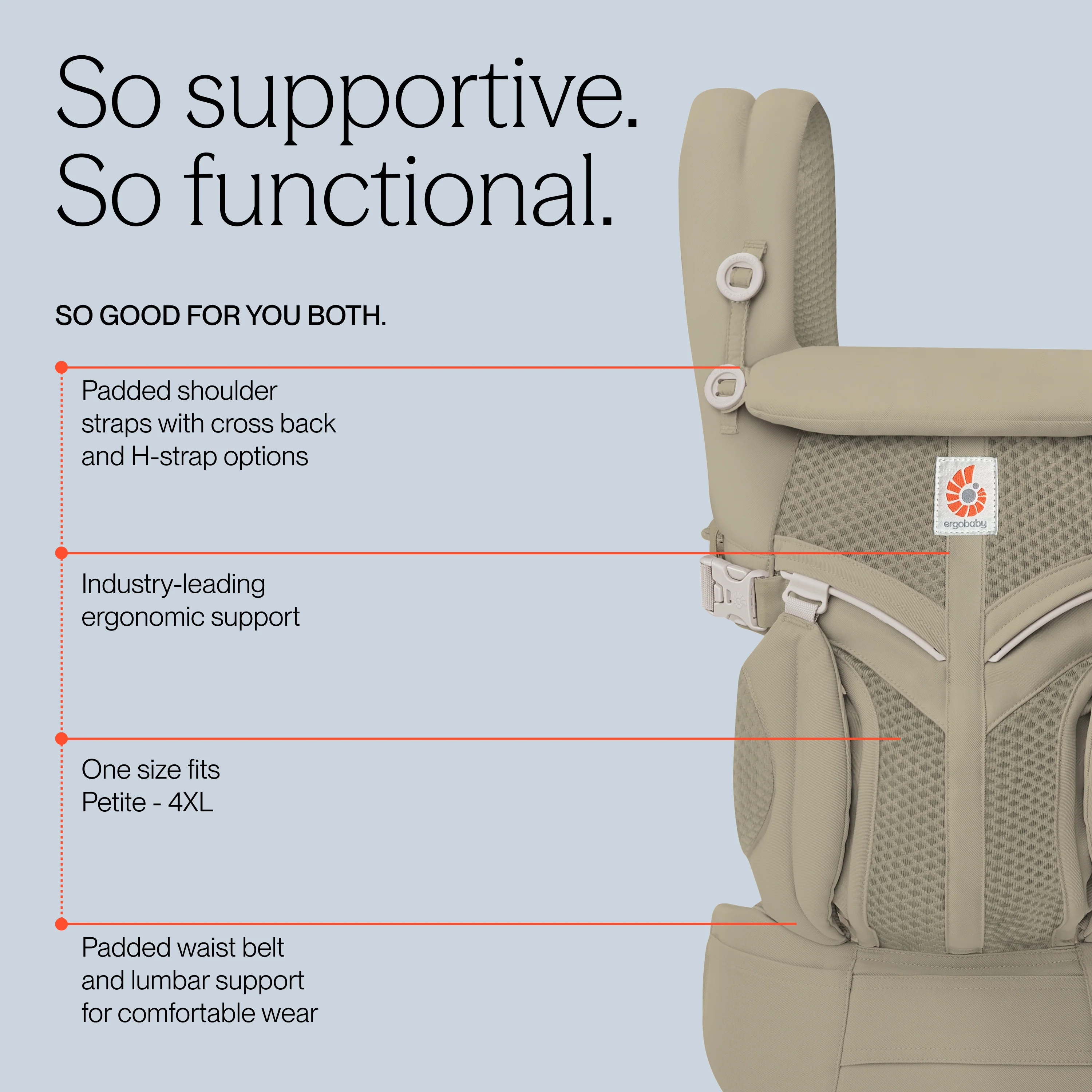 Omni Classic Mesh Baby Carrier - Soft Olive - Image 7
